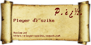 Pleyer Őszike névjegykártya